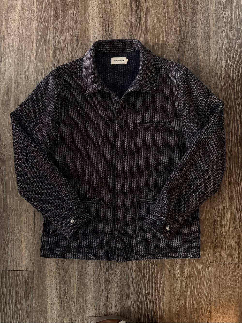Taylor Stitch Black Textured Shirt Jacket
